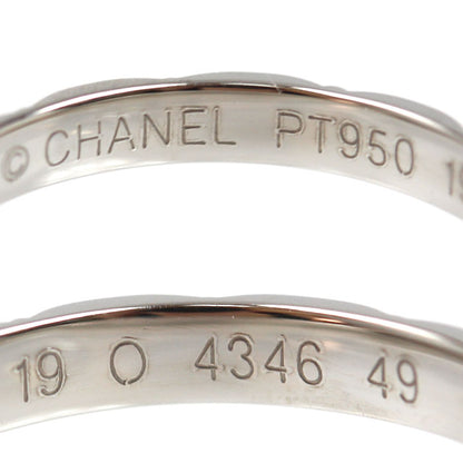 CHANEL シャネル Pt950プラチナ マトラッセ 3Pダイヤ リング・指輪 J2821 ダイヤモンド 9号 49 2.7g レディース【中古】【美品】