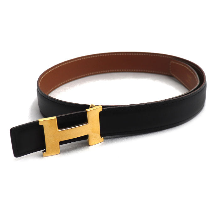 HERMES エルメス Hベルト ベルト ブラック 
60 ○Y刻印 レディース【中古】