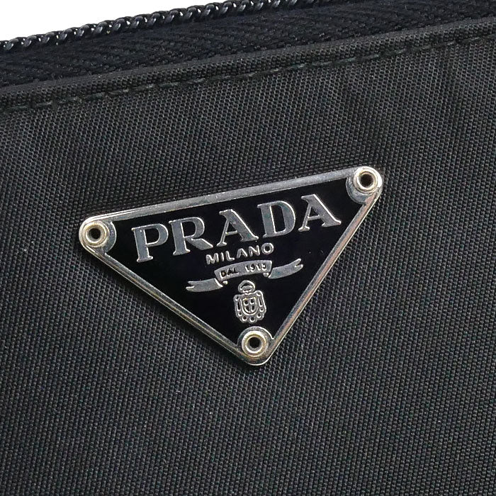 PRADA プラダ 二つ折り財布 ブラック M605 レディース【中古】