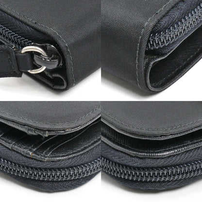 PRADA プラダ 二つ折り財布 ブラック M605 レディース【中古】
