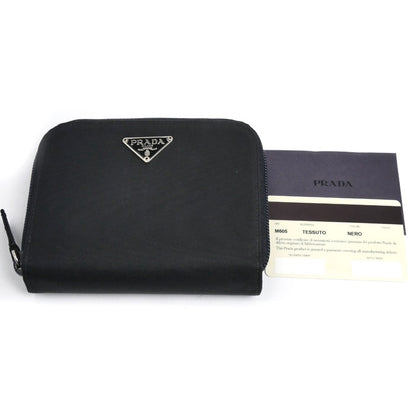 PRADA プラダ 二つ折り財布 ブラック M605 レディース【中古】