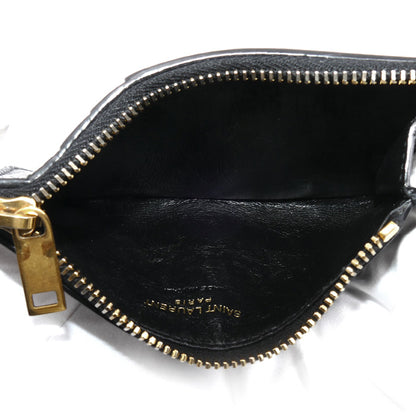 SAINT LAURENT サンローラン タイニー カサンドラ フラグメント ジップカードケース コインケース ブラック 847962 ユニセックス【中古】