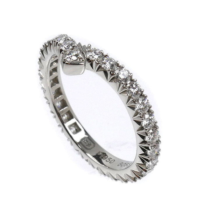 HARRY WINSTON ハリーウィンストン Pt950プラチナ リボン バンド リング・指輪 WBDPRDPAFT-050 ダイヤモンド 8.5号 3.2g レディース【中古】【美品】