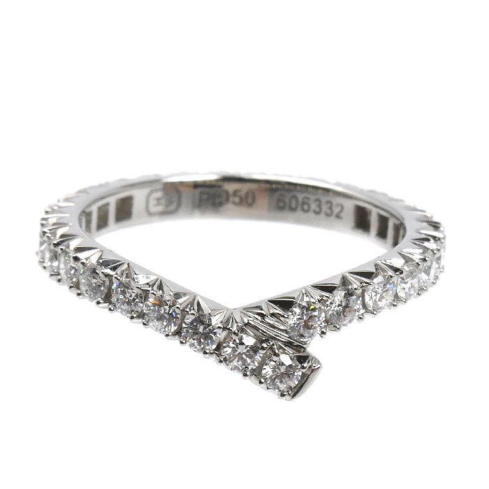 HARRY WINSTON ハリーウィンストン Pt950プラチナ リボン バンド リング・指輪 WBDPRDPAFT-050 ダイヤモンド 8.5号 3.2g レディース【中古】【美品】