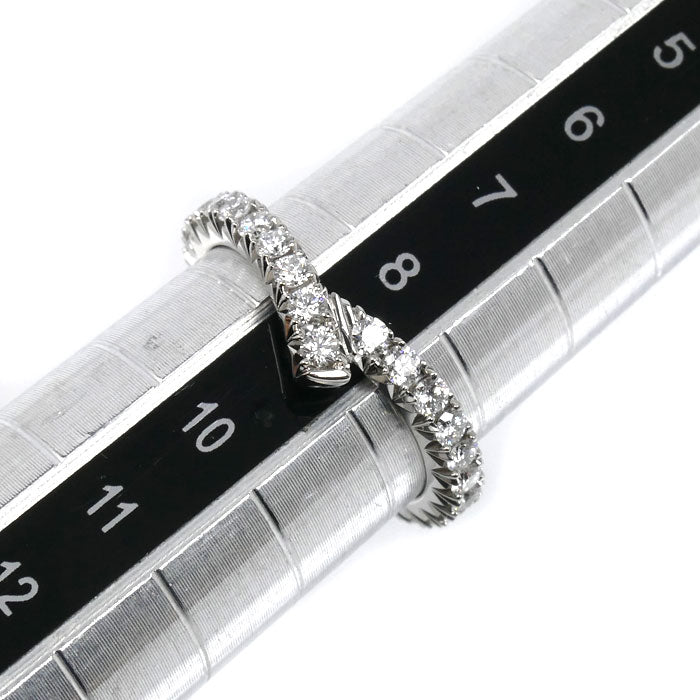 HARRY WINSTON ハリーウィンストン Pt950プラチナ リボン バンド リング・指輪 WBDPRDPAFT-050 ダイヤモンド 8.5号 3.2g レディース【中古】【美品】