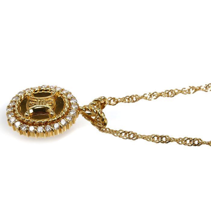 CELINE セリーヌ K18YG イエローゴールド トリオンフ ネックレス ダイヤモンド0.47ct 8.0g 50cm レディース【中古】