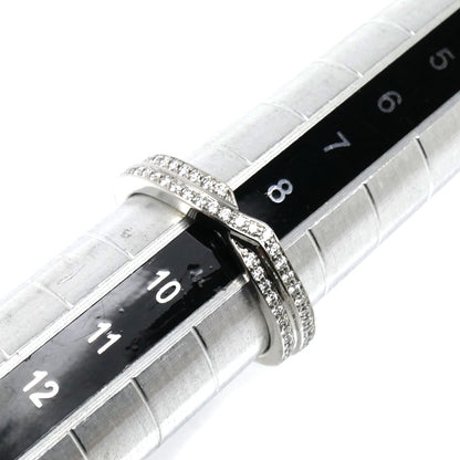 HARRY WINSTON ハリーウィンストン Pt950プラチナ トリスト ツーロウ バンド リング・指輪 WBDPRD2RTST ダイヤモンド 9号 4.7g レディース【中古】【美品】