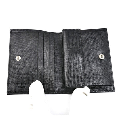 PRADA プラダ 二つ折り財布 ブラック M204 レディース【中古】