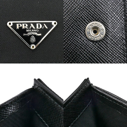 PRADA プラダ 二つ折り財布 ブラック M204 レディース【中古】