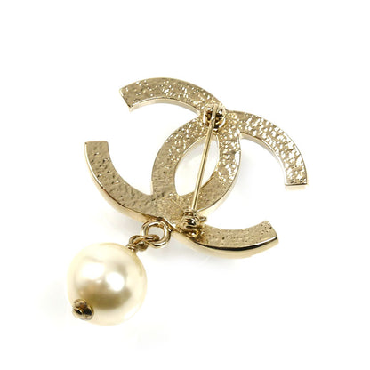 CHANEL シャネル GP ココマーク フェイクパール ブローチ 14.6g レディース【中古】