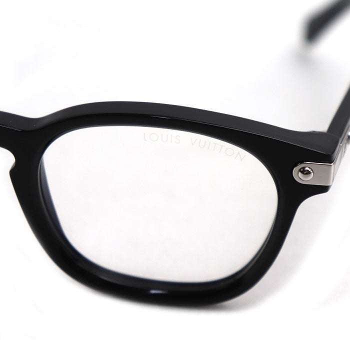 LOUIS VUITTON ルイ・ヴィトン LV シグネチャー・スクエア ラウンド ブルーライトカット メガネ ブラック クリア Z2655U 7AG RZ1265 メンズ 51□22 150【中古】