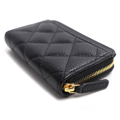 CHANEL シャネル クラシック ジップ コインパース コインケース ブラック AP0216 キャビア レディース【中古】【美品】