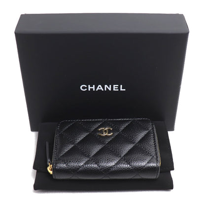 CHANEL シャネル クラシック ジップ コインパース コインケース ブラック AP0216 キャビア レディース【中古】【美品】