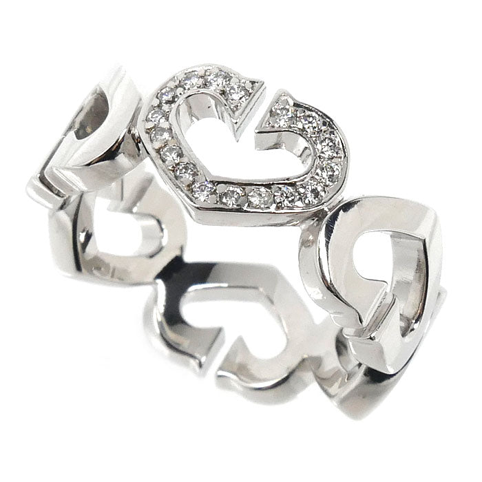 CARTIER カルティエ K18WG ホワイトゴールド Cハート リング・指輪 ダイヤモンド 10.5号 51 7.0g レディース【中古】【美品】
