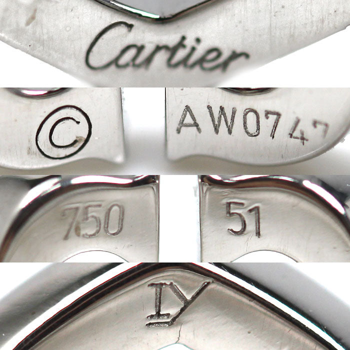 CARTIER カルティエ K18WG ホワイトゴールド Cハート リング・指輪 ダイヤモンド 10.5号 51 7.0g レディース【中古】【美品】