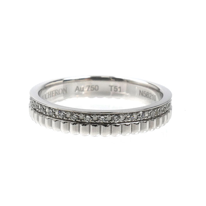 Boucheron ブシュロン K18WG ホワイトゴールド キャトル ラディアント ハーフ フルパヴェ リング・指輪 JAL00226 ダイヤモンド 11号 51 3.3g レディース【中古】【美品】