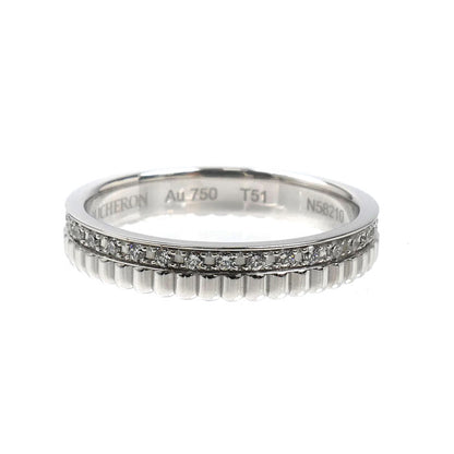 Boucheron ブシュロン K18WG ホワイトゴールド キャトル ラディアント ハーフ フルパヴェ リング・指輪 JAL00226 ダイヤモンド 11号 51 3.3g レディース【中古】【美品】