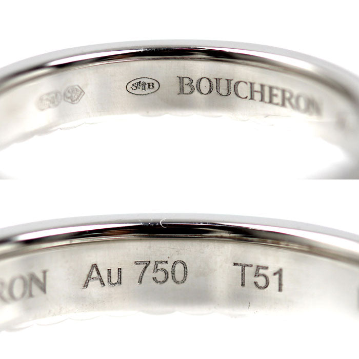 Boucheron ブシュロン K18WG ホワイトゴールド キャトル ラディアント ハーフ フルパヴェ リング・指輪 JAL00226 ダイヤモンド 11号 51 3.3g レディース【中古】【美品】