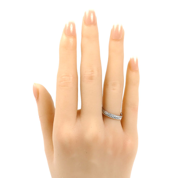 Boucheron ブシュロン K18WG ホワイトゴールド キャトル ラディアント ハーフ フルパヴェ リング・指輪 JAL00226 ダイヤモンド 11号 51 3.3g レディース【中古】【美品】