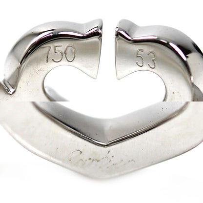 CARTIER カルティエ K18WG ホワイトゴールド Cハート リング・指輪 ダイヤモンド 12.5号 53 6.8g レディース【中古】【美品】