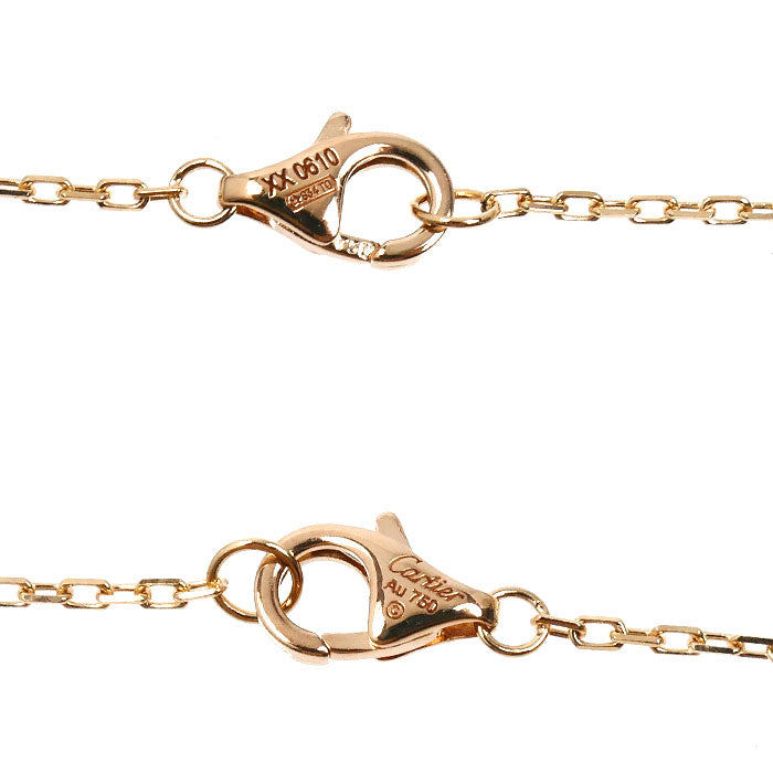 CARTIER カルティエ K18PG ピンクゴールド K18YG イエローゴールド K18WG トリニティ ネックレス ピンクサファイア 2.8g 41cm レディース【中古】【美品】