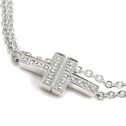 TIFFANY&Co. ティファニー K18WG ホワイトゴールド T TWO ２連 ブレスレット ダイヤモンド 3.8g 30cm レディース【中古】【美品】