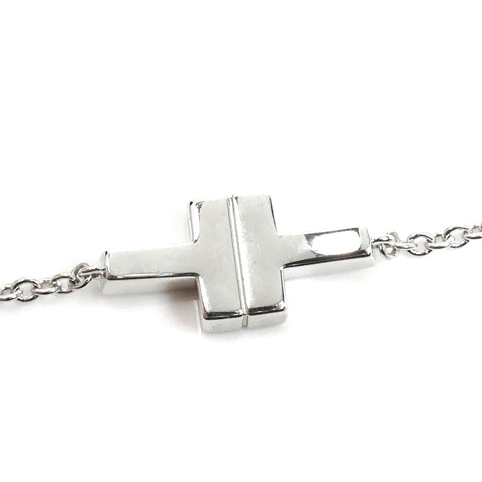 TIFFANY&Co. ティファニー K18WG ホワイトゴールド T TWO ２連 ブレスレット ダイヤモンド 3.8g 30cm レディース【中古】【美品】