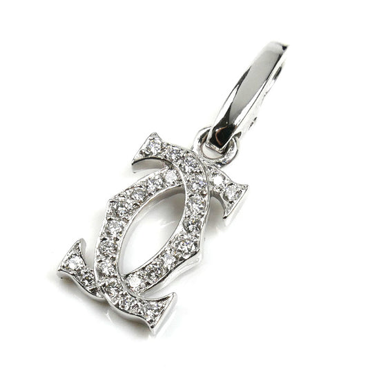 CARTIER カルティエ K18WG ホワイトゴールド 2C チャーム ペンダントトップ ダイヤモンド 2.3g レディース【中古】【美品】