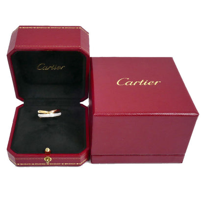CARTIER カルティエ K18WG ホワイトゴールド K18YG イエローゴールド K18PG トリニティ セミパヴェ リング・指輪 ダイヤモンド 17号 57 5.8g レディース【中古】【美品】
