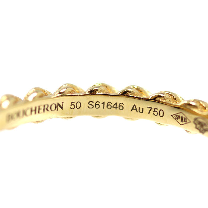 Boucheron ブシュロン K18YG イエローゴールド セルパンボエム スモール リング・指輪 JRG02144 ダイヤモンド 10号 50 2.9g レディース【中古】【美品】