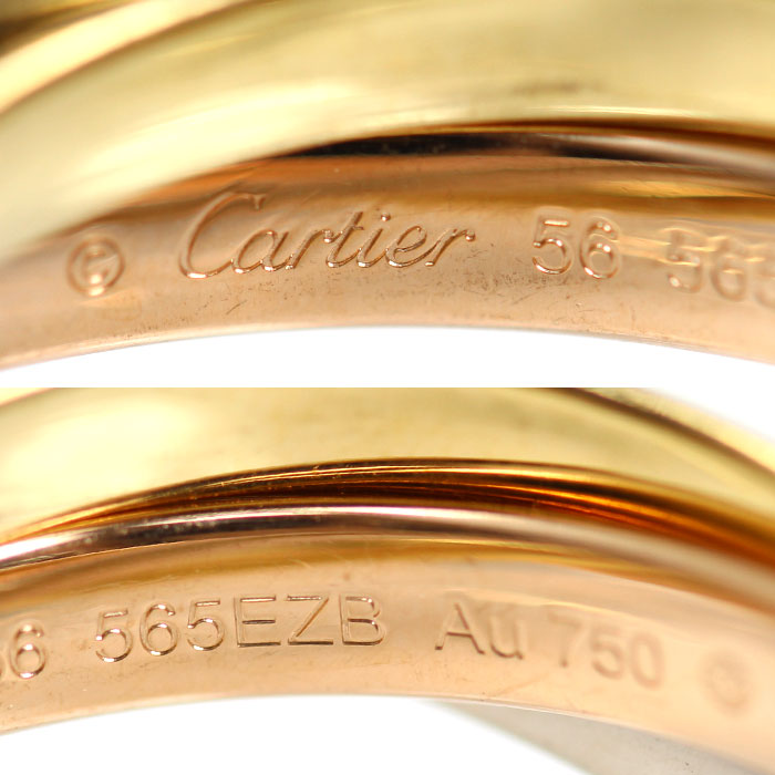 CARTIER カルティエ K18PG ピンクゴールド K18YG イエローゴールド K18WG トリニティ クラシック リング・指輪 B4234256 16号 56 10.6g レディース【中古】【美品】