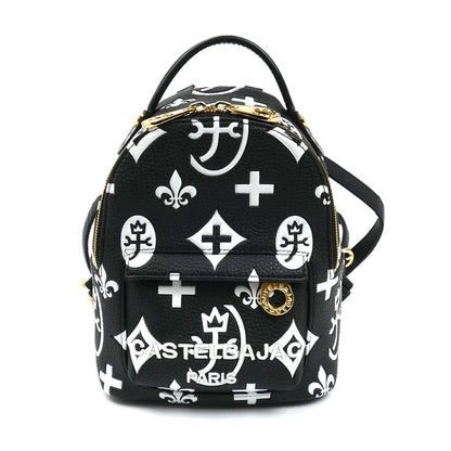 JC de CASTELBAJAC カステルバジャック ミニリュック クレア リュック・デイパック ブラック/ホワイト 068732 レディース【中古】