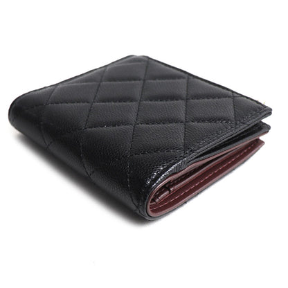 CHANEL シャネル マトラッセ スモールウォレット 二つ折り財布 ブラック AP3388 レディース【中古】【美品】