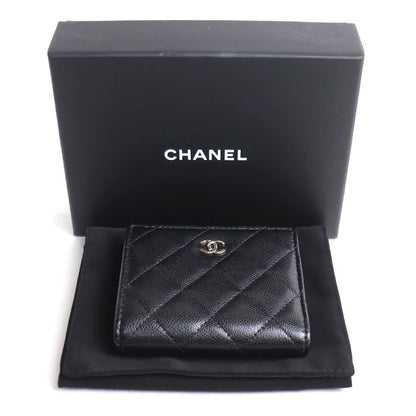 CHANEL シャネル マトラッセ スモールウォレット 二つ折り財布 ブラック AP3388 レディース【中古】【美品】