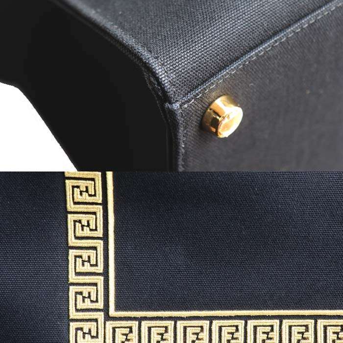 VERSACE ヴェルサーチ ×FENDI フェンダーチェ 2Wayショルダーバッグ ブラック ゴールド 7VA558 AJIA F0FQV ユニセックス【中古】