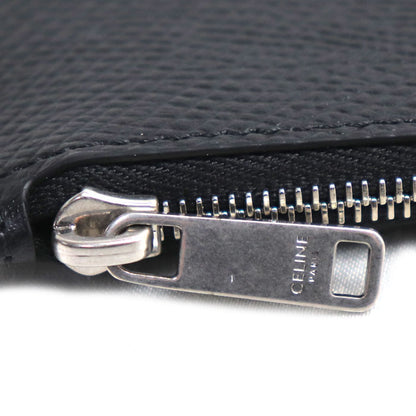 CELINE セリーヌ ジップ付きコンパクト カードホルダー コインケース ブラック 10B683GTH.38SI メンズ【中古】【美品】