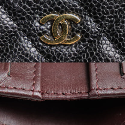 CHANEL シャネル マトラッセ ダブルホック 二つ折り財布 ブラック A48980 レディース【中古】