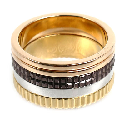 Boucheron ブシュロン K18YG イエローゴールド K18WG ホワイトゴールド K18PG キャトル クラシック ラージ リング・指輪 JRG00257 19.5号 60 21.7g メンズ【中古】【美品】