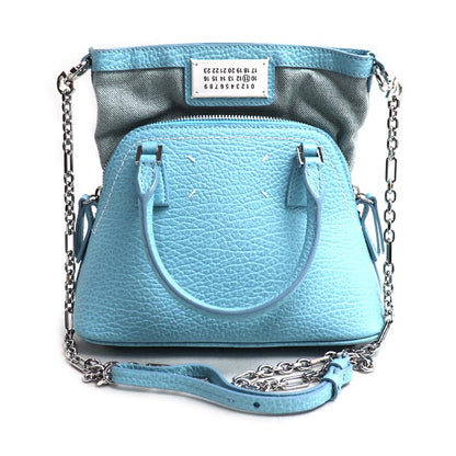 MAISON MARGIELA メゾンマルジェラ 5AC マイクロ ショルダーバッグ ライトブルー S56WG0081 P4455 T6197 レディース【中古】【美品】