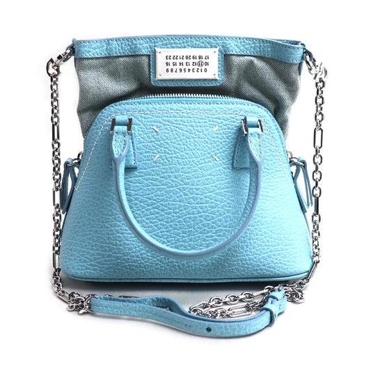 MAISON MARGIELA メゾンマルジェラ 5AC マイクロ ショルダーバッグ ライトブルー S56WG0081 P4455 T6197 レディース【中古】【美品】