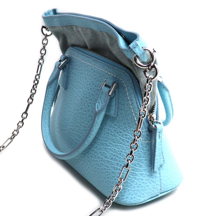 MAISON MARGIELA メゾンマルジェラ 5AC マイクロ ショルダーバッグ ライトブルー S56WG0081 P4455 T6197 レディース【中古】【美品】