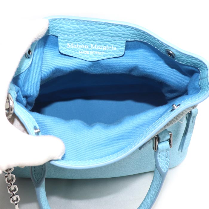 MAISON MARGIELA メゾンマルジェラ 5AC マイクロ ショルダーバッグ ライトブルー S56WG0081 P4455 T6197 レディース【中古】【美品】