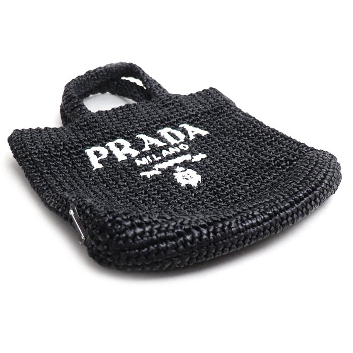 PRADA プラダ スモール クロシェ トートバッグ ブラック 1BG422 レディース【中古】