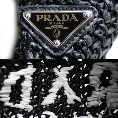 PRADA プラダ スモール クロシェ トートバッグ ブラック 1BG422 レディース【中古】