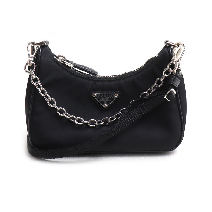 PRADA プラダ マイクロ バッグ テスート 2Wayショルダーバッグ ブラック 1TT122 レディース【中古】【美品】