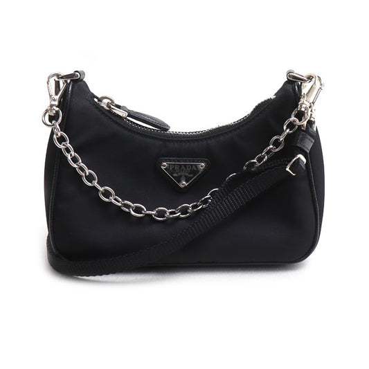 PRADA プラダ マイクロ バッグ テスート 2Wayショルダーバッグ ブラック 1TT122 レディース【中古】【美品】