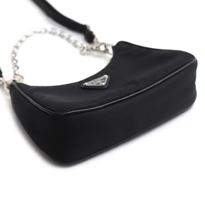 PRADA プラダ マイクロ バッグ テスート 2Wayショルダーバッグ ブラック 1TT122 レディース【中古】【美品】