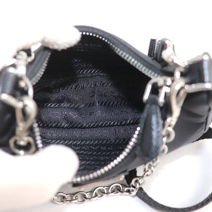 PRADA プラダ マイクロ バッグ テスート 2Wayショルダーバッグ ブラック 1TT122 レディース【中古】【美品】