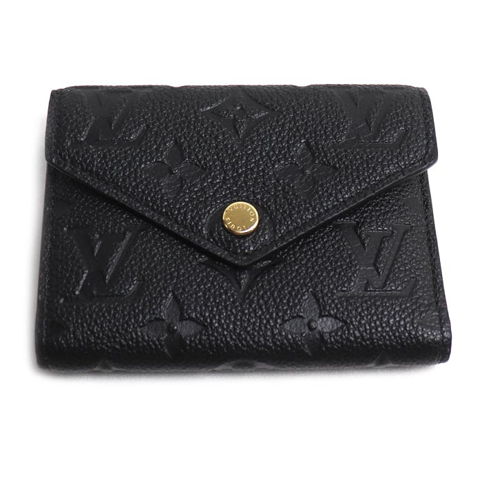 LOUIS VUITTON ルイ・ヴィトン ポルトフォイユ・ヴィクトリーヌ 三つ折り財布 モノグラム アンプラント ブラック M64060 IC レディース【中古】【美品】