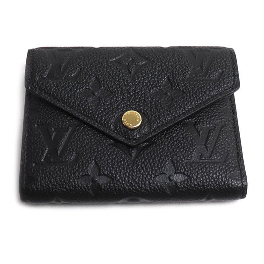 LOUIS VUITTON ルイ・ヴィトン ポルトフォイユ・ヴィクトリーヌ 三つ折り財布 モノグラム アンプラント ブラック M64060 IC レディース【中古】【美品】